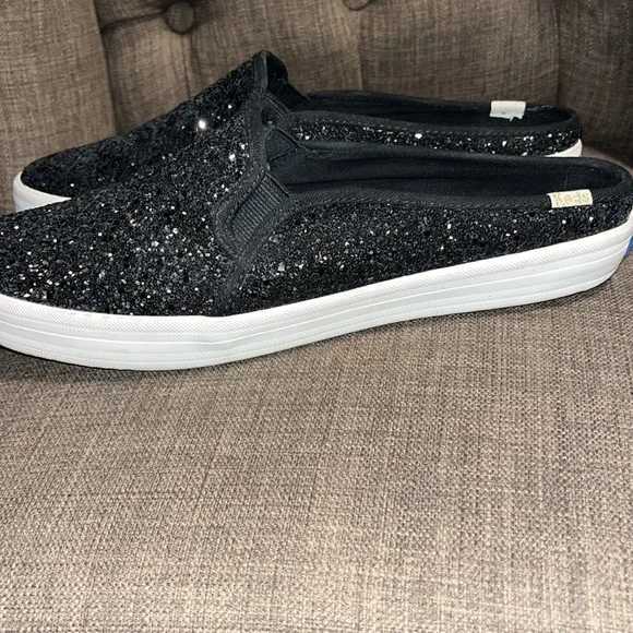 Keds For Kate Spade Double Decker Black Sparkle Slip-On mules women's 10 - Picture 4 of 9